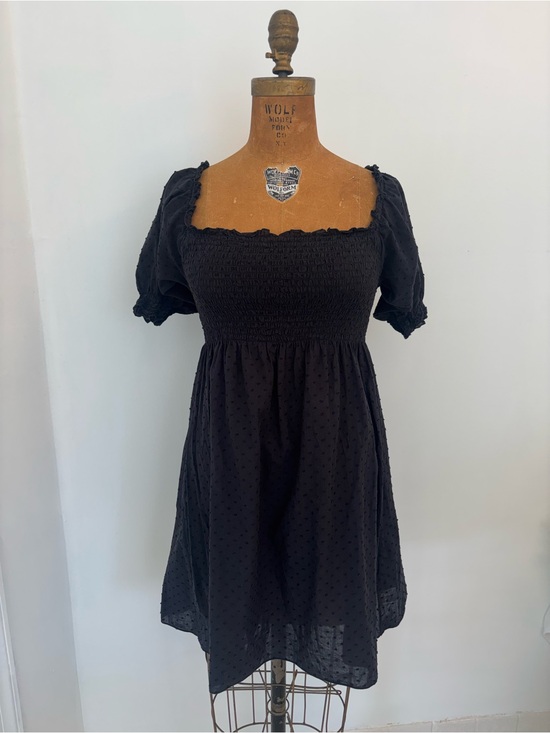 Hill House Dresses & Skirts - Hill House Home The Nap Dress Black Swiss Dot Smocked Babydoll Cottagecore XS